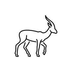 Gazelle, impala, antelope vector icon.  Wild animal, African savannah fauna. 
