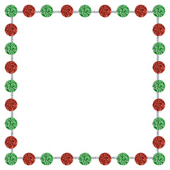 Christmas red and green glitter frame