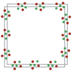 Christmas red and green glitter frame