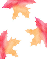 Watercolor colorful autumn maple leaf background