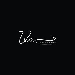 VA initials signature logo. Handwriting logo vector templates. Hand drawn Calligraphy lettering Vector illustration.
