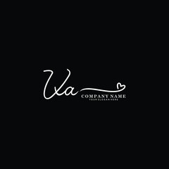 VA initials signature logo. Handwriting logo vector templates. Hand drawn Calligraphy lettering Vector illustration.
