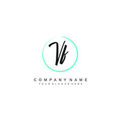VF initials signature logo. Handwriting logo vector templates. Hand drawn Calligraphy lettering Vector illustration.
