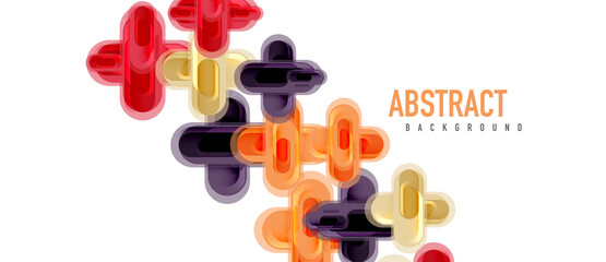 Modern vector glass cross shape abstract technology background for cover, placard, poster, banner or flyer