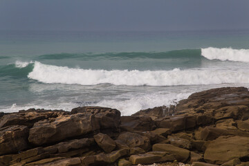 South coast of the Atlantic ocean of Morocco, Agadir. rocky shore