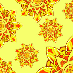 seamless floral pattern. Background template with mandala pattern design