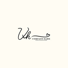 VH initials signature logo. Handwriting logo vector templates. Hand drawn Calligraphy lettering Vector illustration.

