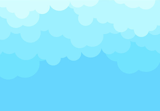 Clouds and sky background, vector. Cartoon clouds background for poster,  flyer and wallpaper. Creative art design. Stylish blue gradient sky clouds.  Vector illustration of cloudy weather Stock-Vektorgrafik | Adobe Stock