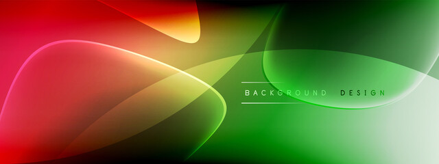 Vector abstract background - liquid bubble shapes on fluid gradient with shadows and light effects. Shiny design template for text