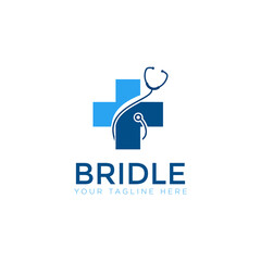bridle logo, creative creative cross health, stethoscope vector