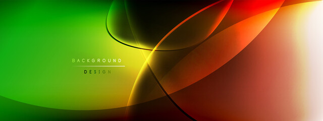 Vector abstract background - liquid bubble shapes on fluid gradient with shadows and light effects. Shiny design template for text