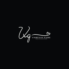 VQ initials signature logo. Handwriting logo vector templates. Hand drawn Calligraphy lettering Vector illustration.
