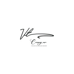 VT initials signature logo. Handwriting logo vector templates. Hand drawn Calligraphy lettering Vector illustration.
