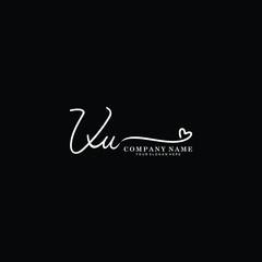 VU initials signature logo. Handwriting logo vector templates. Hand drawn Calligraphy lettering Vector illustration.
