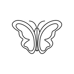 butterfly outline symbol on a white background