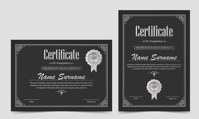 Naklejka na ściany i meble Dark classic certificate award template