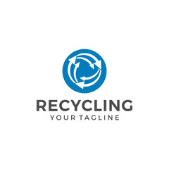 Recycle logo or icon template vector design illustration 
