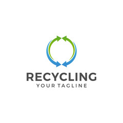Recycle logo or icon template vector design illustration 
