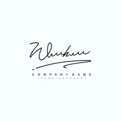 WH initials signature logo. Handwriting logo vector templates. Hand drawn Calligraphy lettering Vector illustration.
