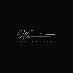 Obraz premium WH initials signature logo. Handwriting logo vector templates. Hand drawn Calligraphy lettering Vector illustration. 