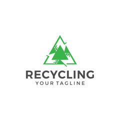Recycle logo or icon template vector design illustration 
