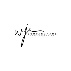 WJ initials signature logo. Handwriting logo vector templates. Hand drawn Calligraphy lettering Vector illustration.
