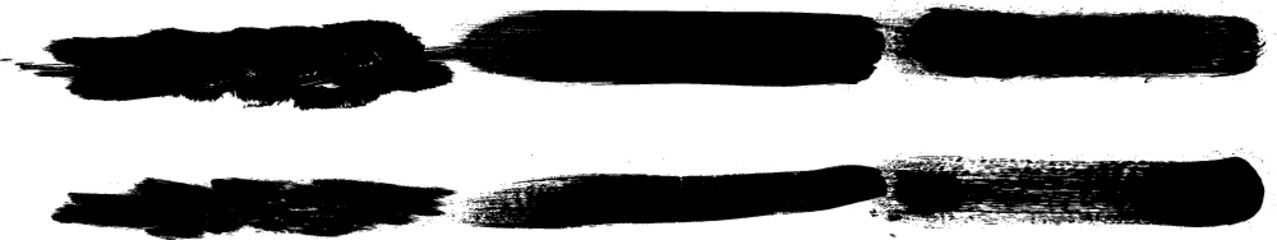Grunge Paint Roller . Vector brush Stroke . Distressed banner . Black stripes isolated. paintbrush collection . Modern Textured shape . Dry border in Black . Bulge lines