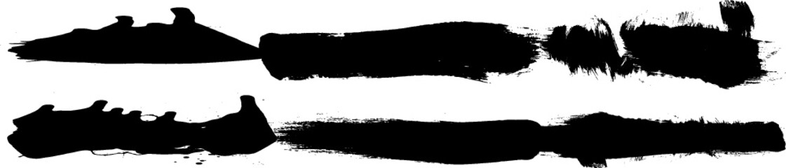 Fototapeta premium Grunge Paint Roller . Vector brush Stroke . Distressed banner . Black stripes isolated. paintbrush collection . Modern Textured shape . Dry border in Black . Bulge lines
