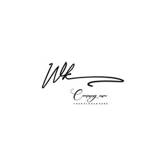 WK initials signature logo. Handwriting logo vector templates. Hand drawn Calligraphy lettering Vector illustration.
