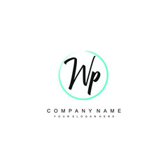 WP initials signature logo. Handwriting logo vector templates. Hand drawn Calligraphy lettering Vector illustration.
