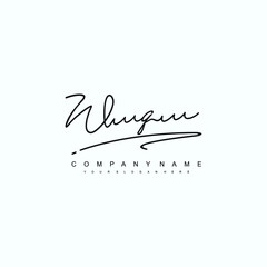 WQ initials signature logo. Handwriting logo vector templates. Hand drawn Calligraphy lettering Vector illustration.
