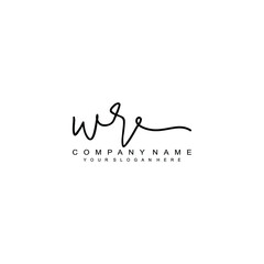 WR initials signature logo. Handwriting logo vector templates. Hand drawn Calligraphy lettering Vector illustration.
