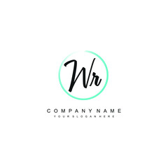 WR initials signature logo. Handwriting logo vector templates. Hand drawn Calligraphy lettering Vector illustration.
