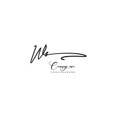 WS initials signature logo. Handwriting logo vector templates. Hand drawn Calligraphy lettering Vector illustration.
