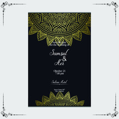 Mandala template with elegant, classic elements. Great for invitation, flyer, menu, brochure, background Premium Vector