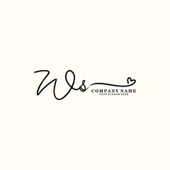 WS initials signature logo. Handwriting logo vector templates. Hand drawn Calligraphy lettering Vector illustration.
