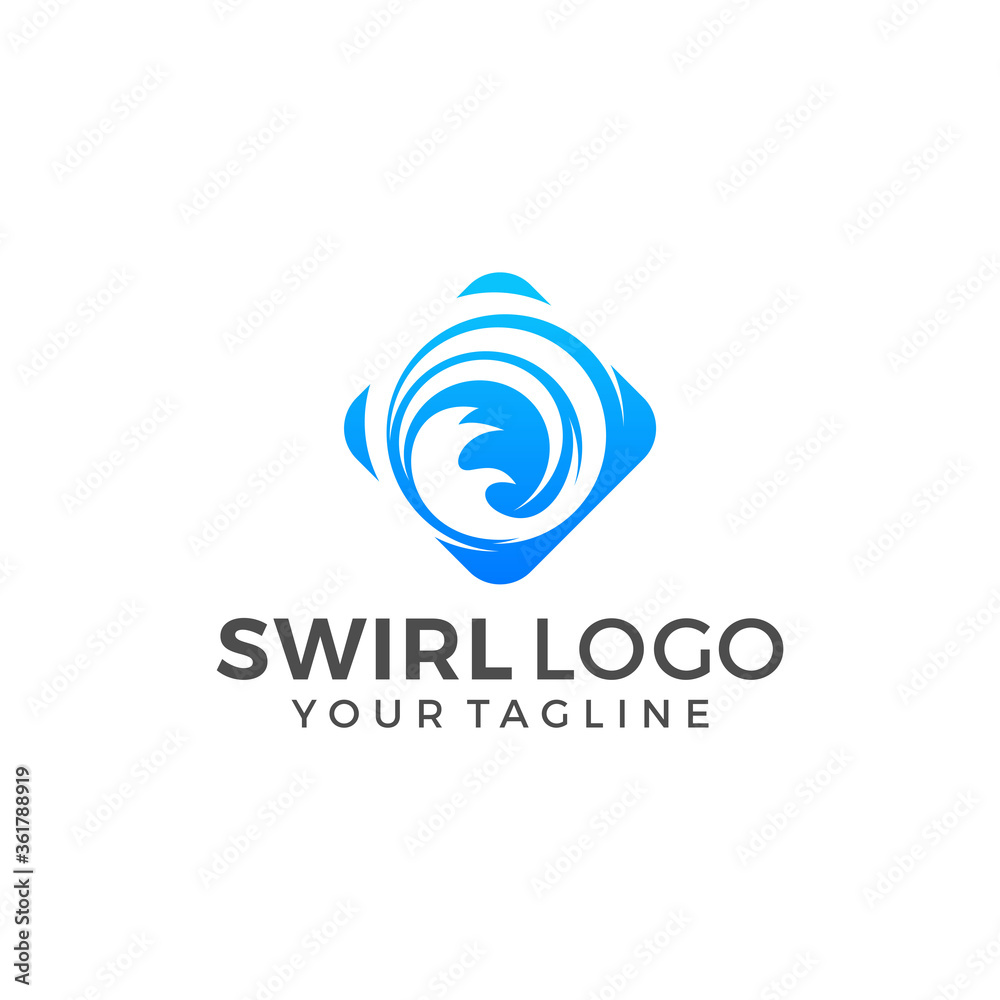 Canvas Prints Abstract Circle Swirl Logo Template Illustration Design