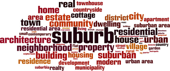 Suburb word cloud