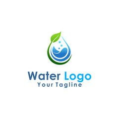 water drop logo design element vector illustration icon droplet energy nature