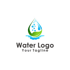 water drop logo design element vector illustration icon droplet energy nature