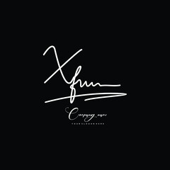 XF initials signature logo. Handwriting logo vector templates. Hand drawn Calligraphy lettering Vector illustration.