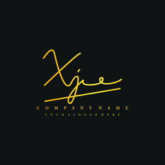 XJ initials signature logo. Handwriting logo vector templates. Hand drawn Calligraphy lettering Vector illustration.