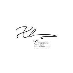XL initials signature logo. Handwriting logo vector templates. Hand drawn Calligraphy lettering Vector illustration.