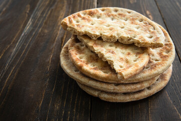 Stack of soft unleavened flatbread
