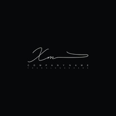 XM initials signature logo. Handwriting logo vector templates. Hand drawn Calligraphy lettering Vector illustration.
