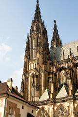 Prague architectures. Church towers.
