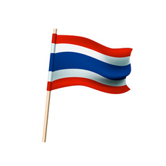 Thailand flag on white background