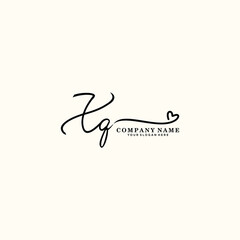 XQ initials signature logo. Handwriting logo vector templates. Hand drawn Calligraphy lettering Vector illustration.
