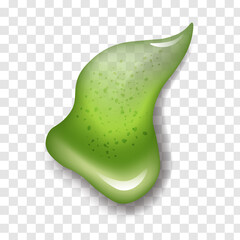 Realistic greased green cosmetic shaving gel soap mousse icon Vector realistic illustration isolated on transparent background.