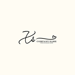 XS initials signature logo. Handwriting logo vector templates. Hand drawn Calligraphy lettering Vector illustration.
